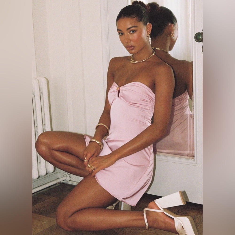 Princess Polly | Mini Pink Satin Dress